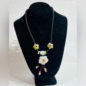 Burmese jade flower necklace